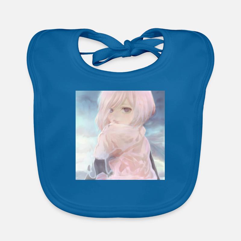 Anime - Bavoir bio Bébé - bleu paon