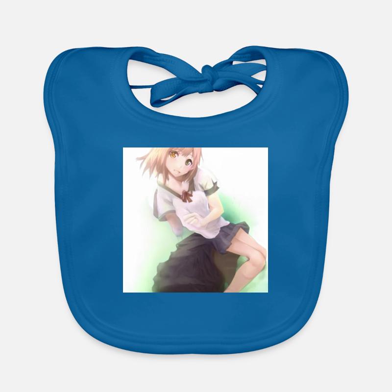 Anime - Bavoir bio Bébé - bleu paon