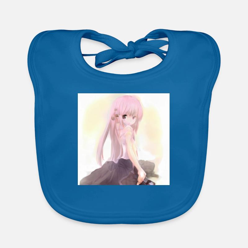 Anime - Bavoir bio Bébé - bleu paon