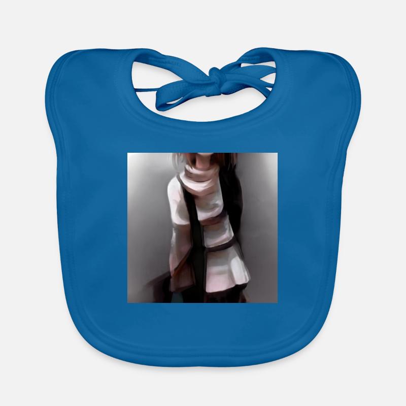 Anime - Bavoir bio Bébé - bleu paon