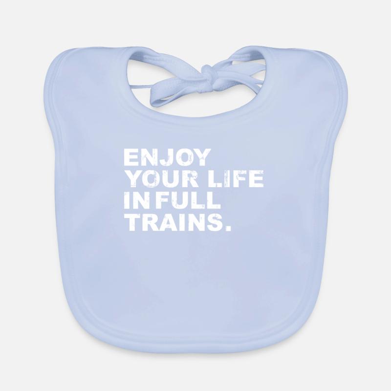 Denglisch Enjoy Your Life in Full Trains, Bavoir bio Bébé