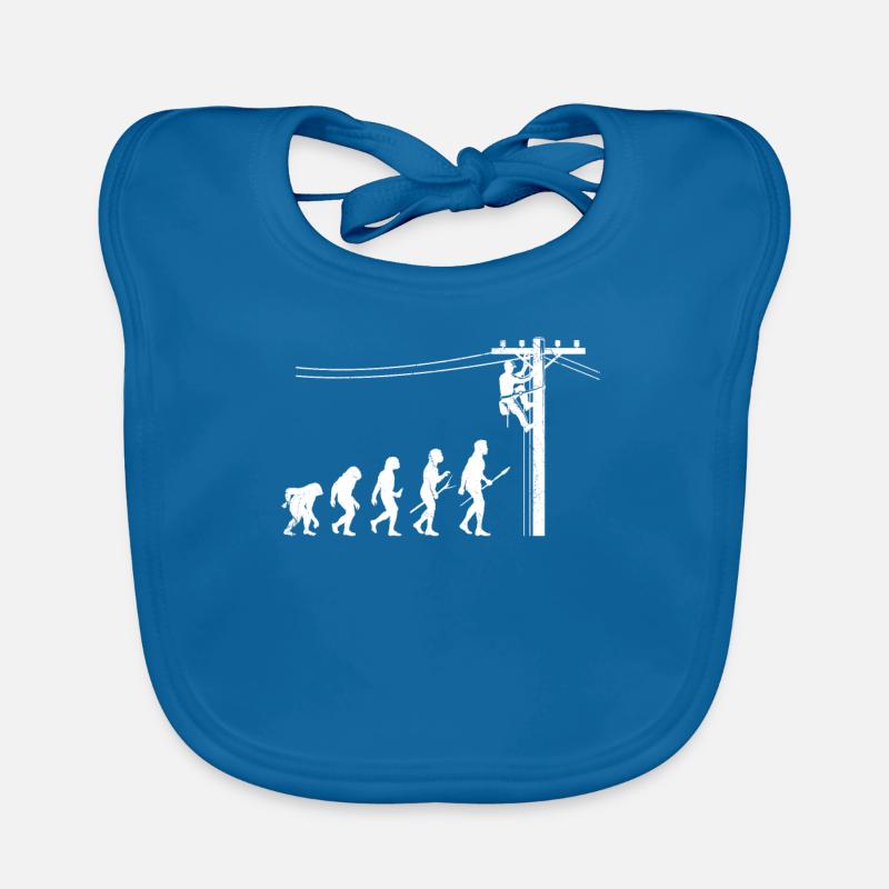 Lineman Evolution Design for Electricians Organic Baby Bibs