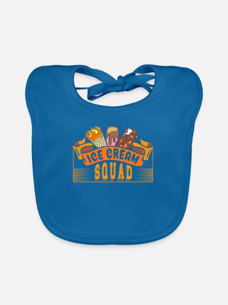 Ice Cream Squad For Frozen Sweet Fans - Organic Baby Bibs - peacock-blue - Front