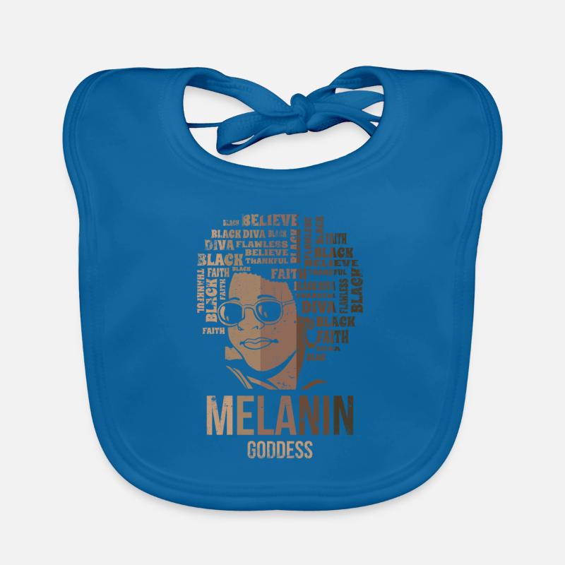 Melanin Goddess For Pride African Americans Organic Baby Bibs