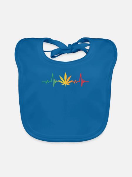 Heartbeat Design pour le reggae - Bavoir bio Bébé - bleu paon - Devant