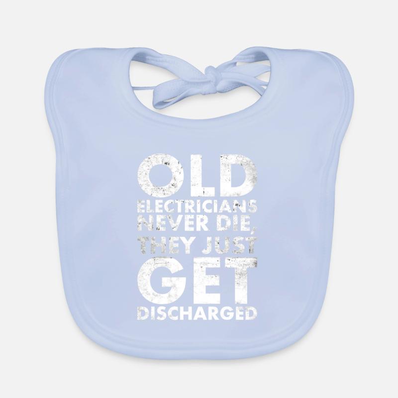 Old electricians never die for Lineman and Organic Baby Bibs
