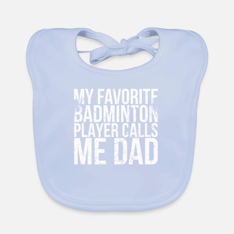 Mes joueurs de badminton préférés m’appellent papa Bavoir bio Bébé