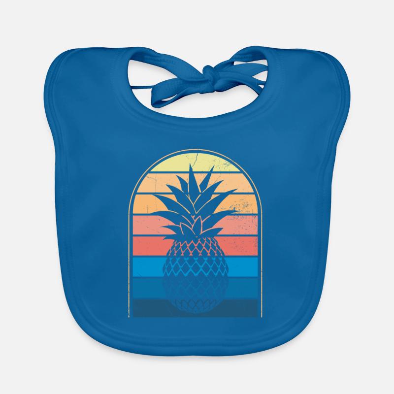 Pineapple retro design For beach lovers Pineapple Organic Baby Bibs