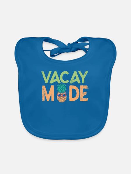 Vacay Mode Ananas Design Für Strandliebhaber - Baby Bio-Lätzchen - Pfauenblau - Vorne