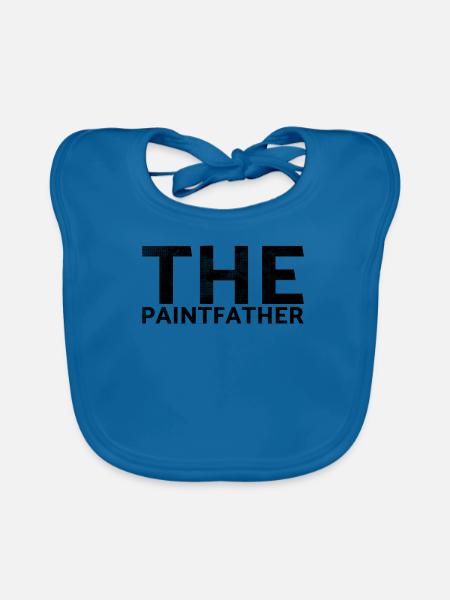 The Paintfather Decorator Design for Painters - Organic Baby Bibs - peacock-blue - Front