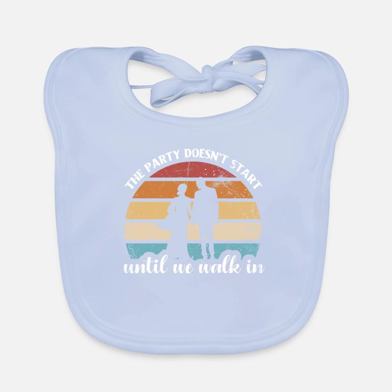 The party does not start until we for the bride Organic Baby Bibs