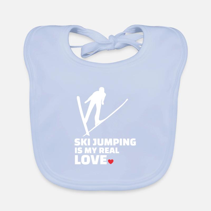J’adore le saut à ski Bavoir bio Bébé