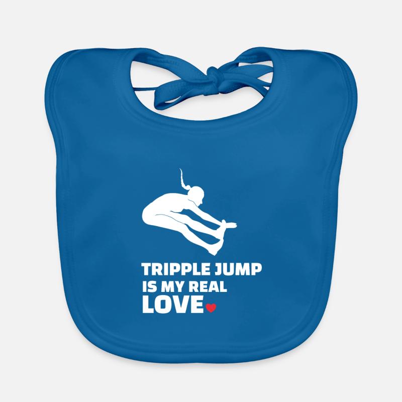 J’adore le triple saut - Bavoir bio Bébé - bleu paon