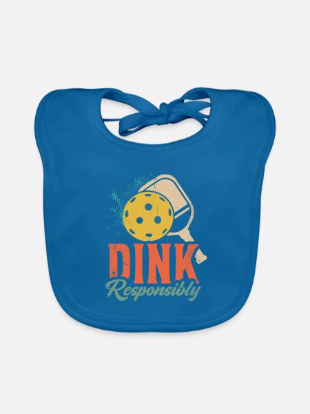Life is amazing, Pickleball does it - Organic Baby Bibs - peacock-blue - Front