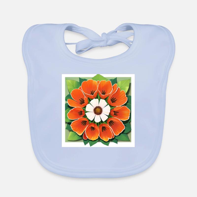 Wunderschöne Mohnblume Strauß Baby Bio-Lätzchen