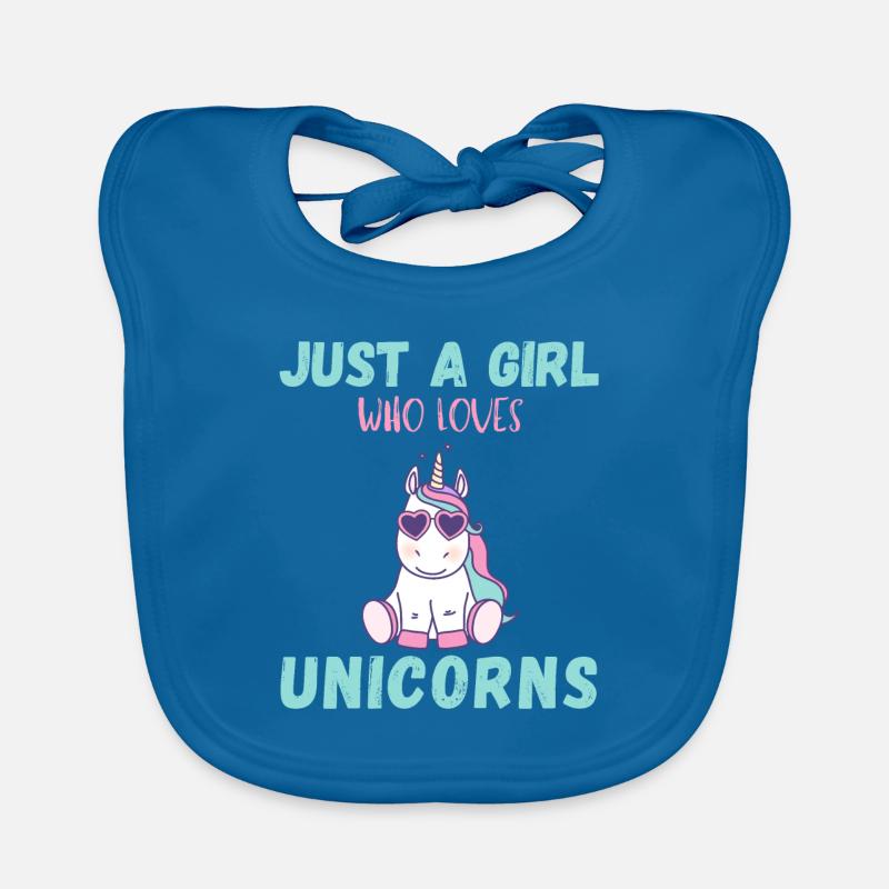 Nur Ein Mädchen, Das Einhörner Liebt. Baby Bio-Lätzchen