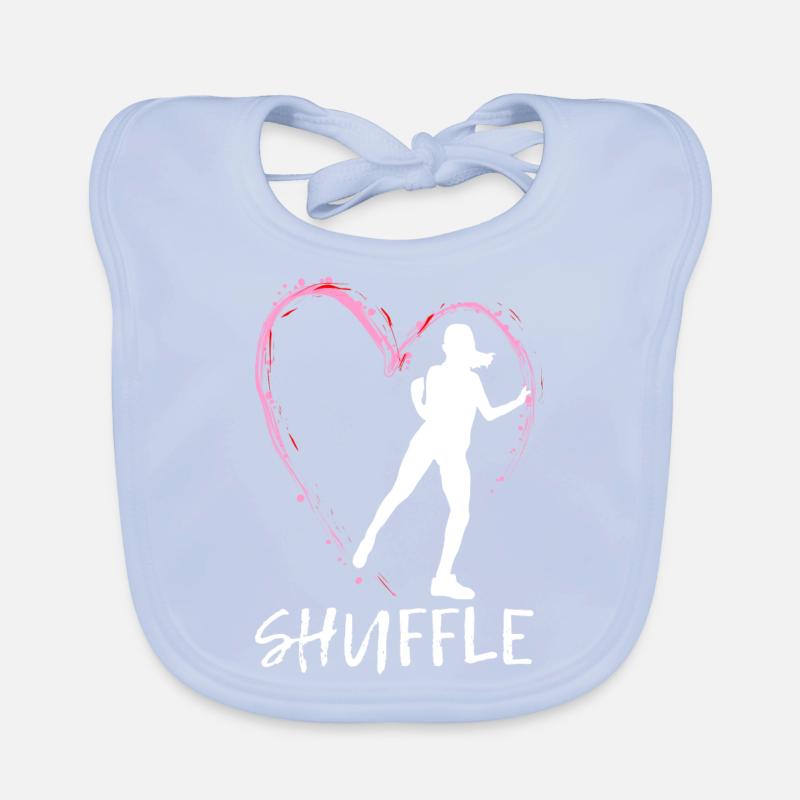 Dear Shuffle Dance - pink heart with dancer Organic Baby Bibs