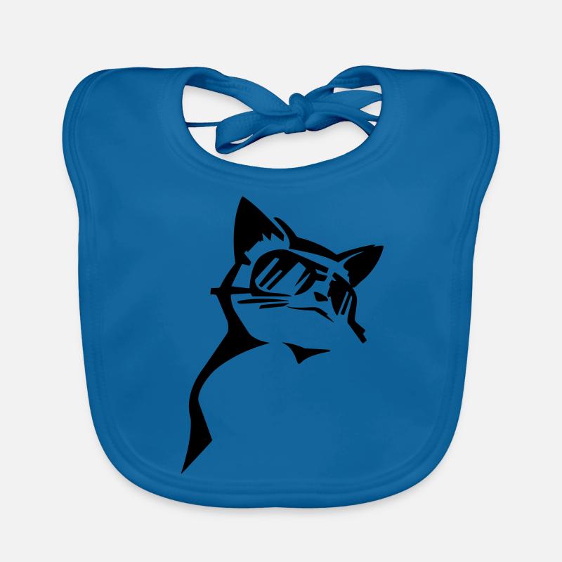 Mode-Katze von Custom - Baby Bio-Lätzchen - Pfauenblau