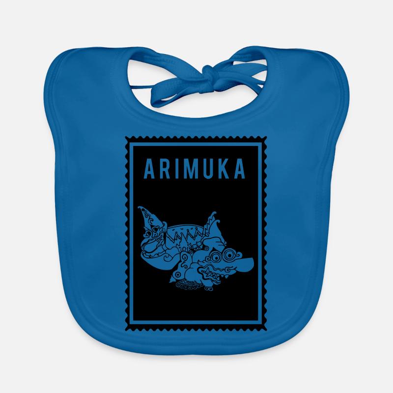 Arimuka - Wayang - Baby Bio-Lätzchen - Pfauenblau