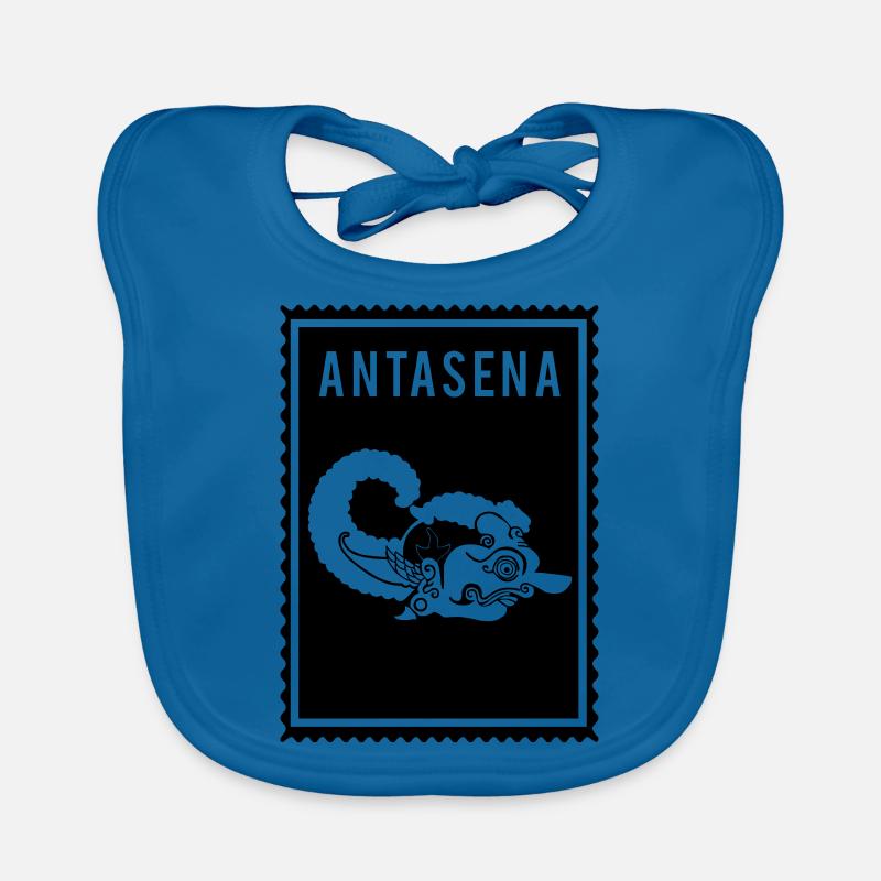 Antasena - Wayang - Bavoir bio Bébé - bleu paon