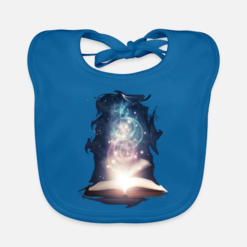 sort de livre - Bavoir bio Bébé - bleu paon
