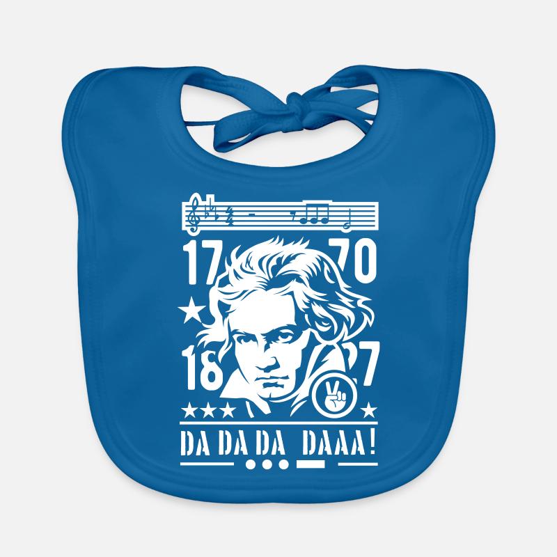 Beethoven Portrait First Notes Fifth Symphony Organic Baby Bibs