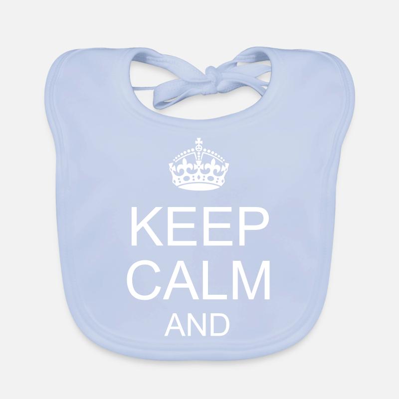keep calm and YOUR TEXT Organic Baby Bibs