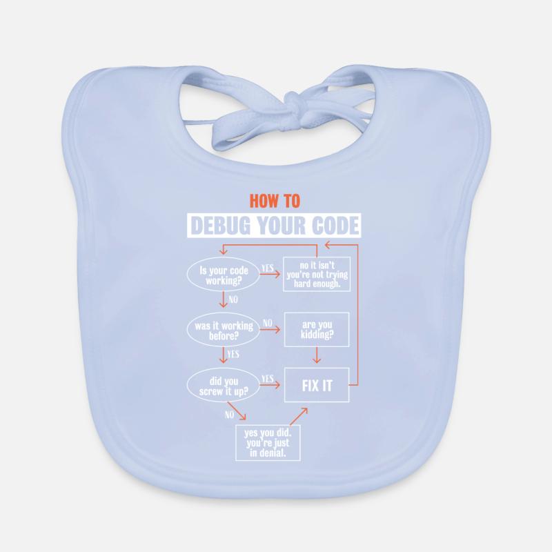 "Comment déboguer votre code" Funny Programmer Coding Bavoir bio Bébé