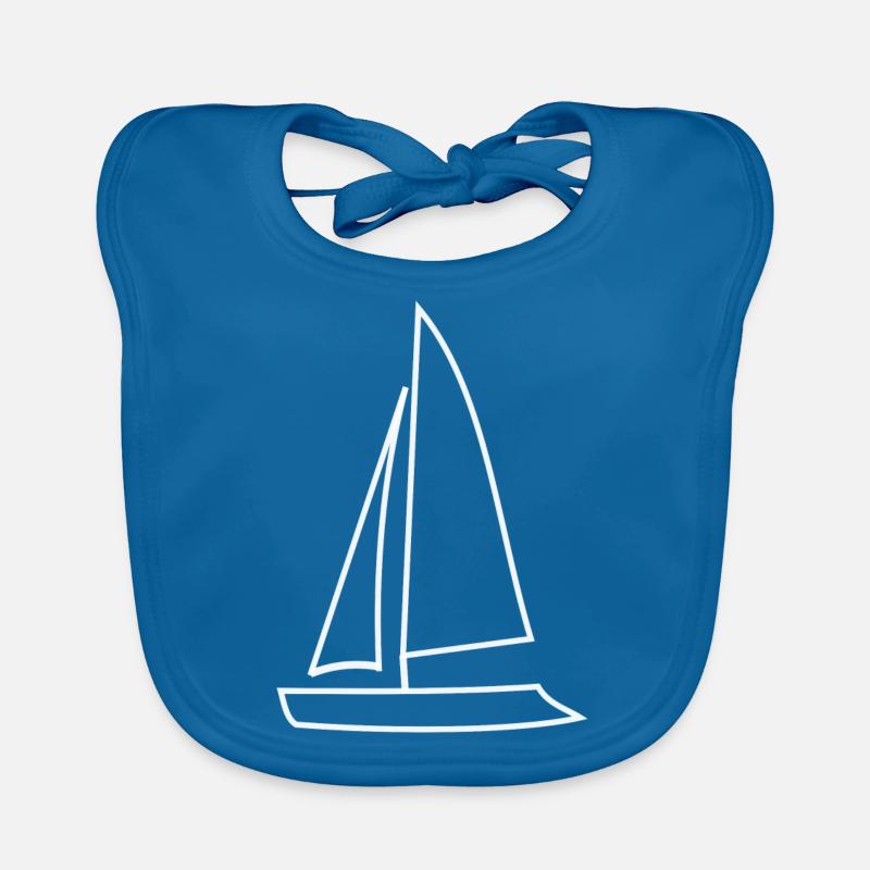 Voilier - Bavoir bio Bébé - bleu paon