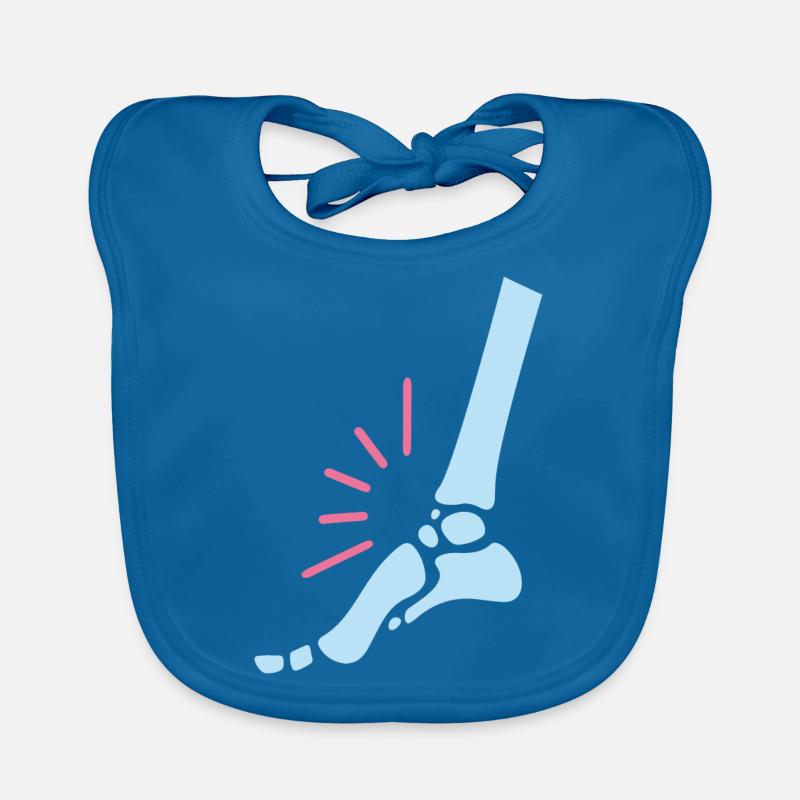 Douleur au pied - Bavoir bio Bébé - bleu paon