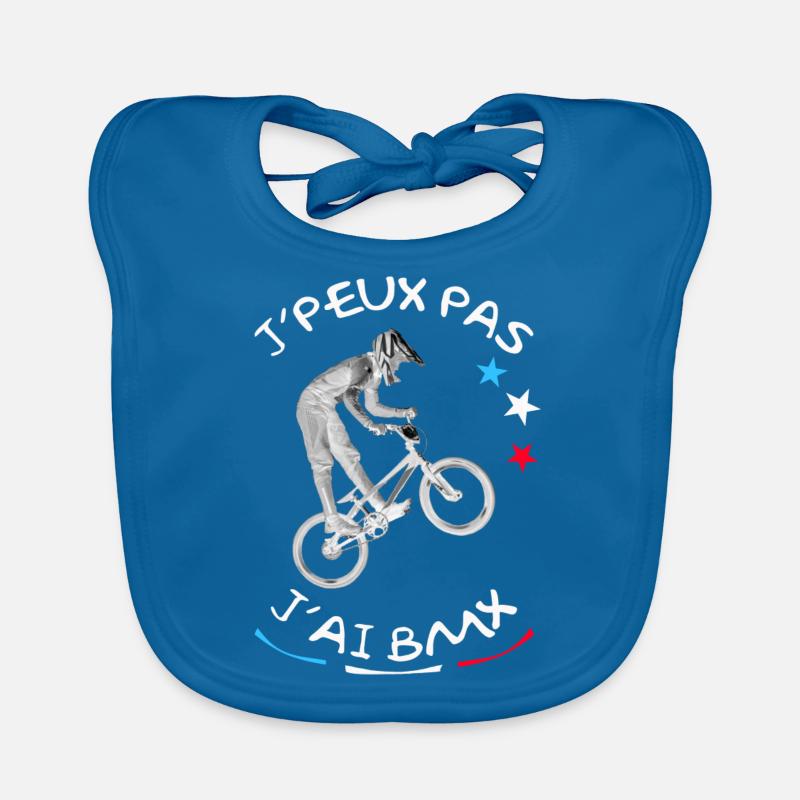 J PEUX PAS J AI BMX - Bavoir bio Bébé - bleu paon