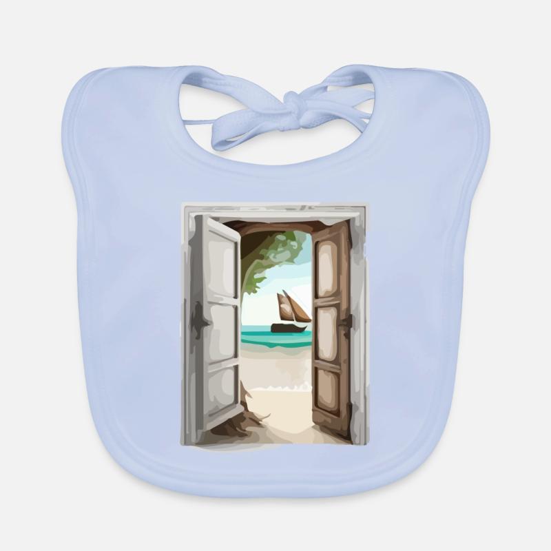 Porte ouverte sur la mer Bavoir bio Bébé