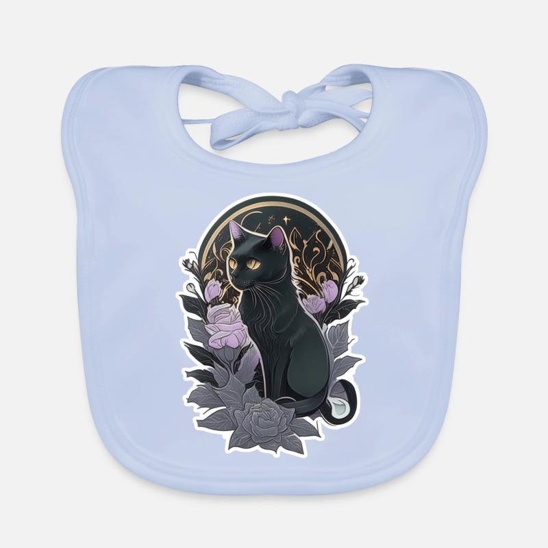 chat noir style gothique Bavoir bio Bébé