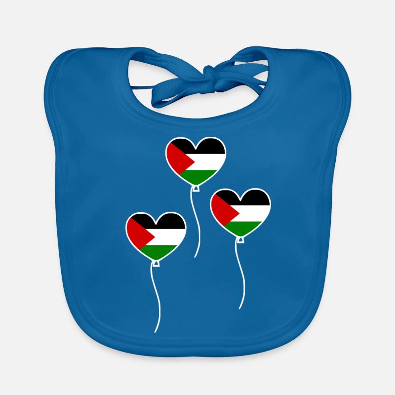 Palestine - Bavoir bio Bébé - bleu paon