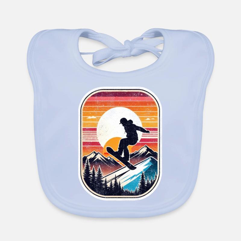 snowboard neige et ski Bavoir bio Bébé