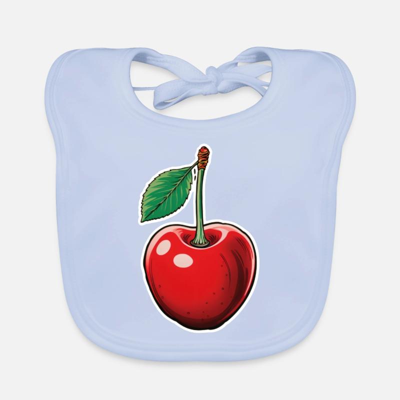 Cherry, single fruit Organic Baby Bibs