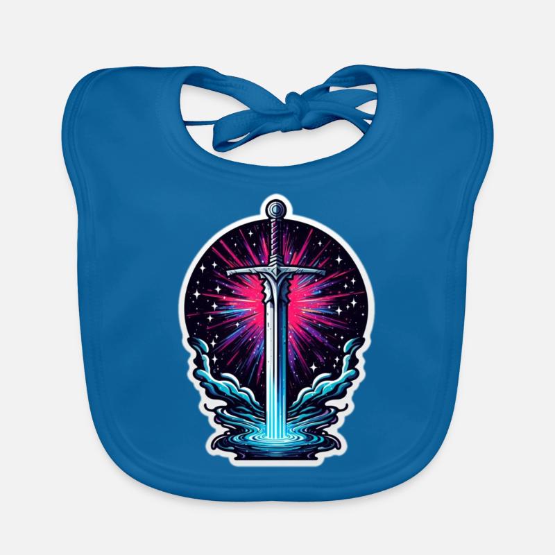 Galaxy Sword - Baby Bio-Lätzchen - Pfauenblau