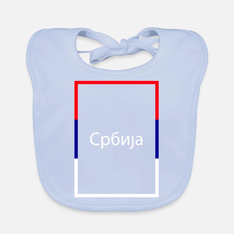 Serbie Србија, Lettrage de déclaration avec drapeau Bavoir bio Bébé