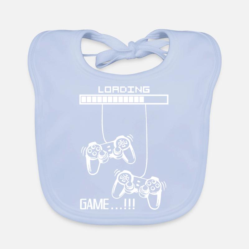 Black And White Loading Game Organic Baby Bibs