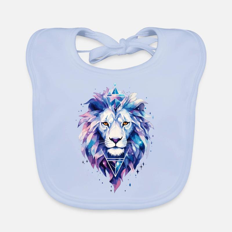 Lion Lion Head Cosmic Galaxy Universe Art Organic Baby Bibs
