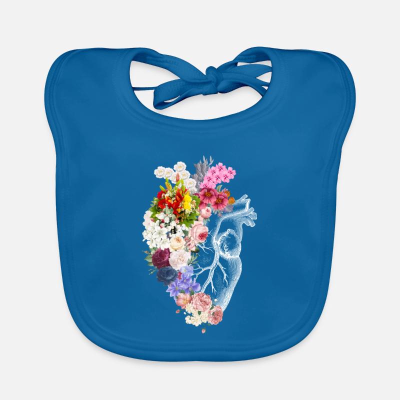 Florales anatomisches Herz Baby Bio-Lätzchen