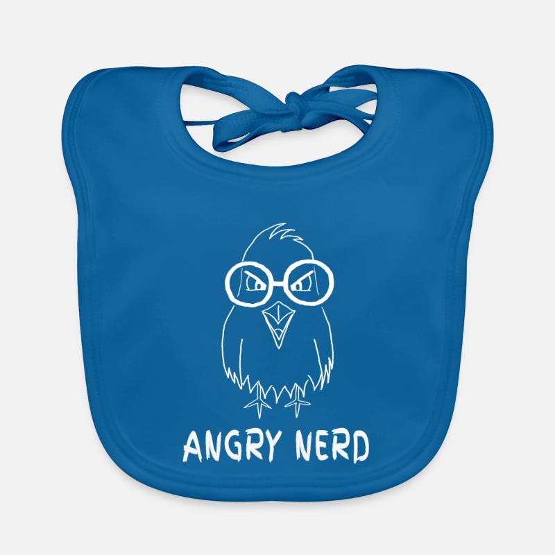 Angry Nerd - Jeu de mots Nerd, Oiseau Bavoir bio Bébé