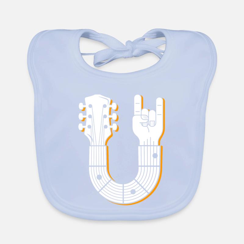 Guitare musicale signe de main illustration Bavoir bio Bébé