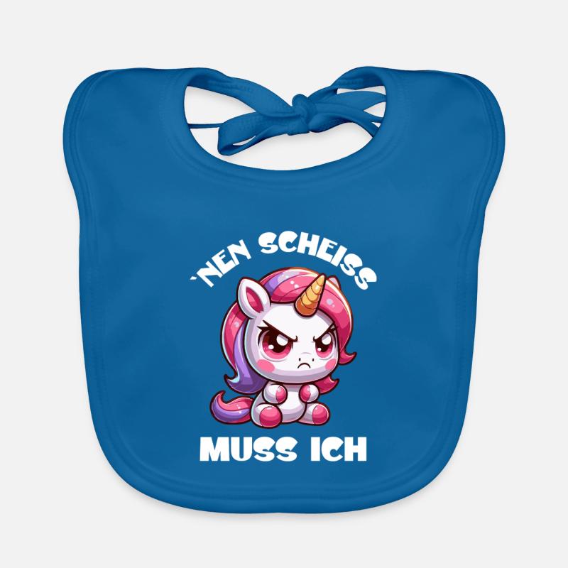 Wütendes Einhorn Chibi Motiv Baby Bio-Lätzchen