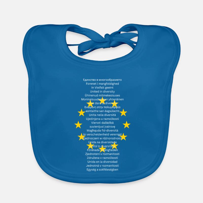 Texte de l’Union européenne - Bavoir bio Bébé - bleu paon