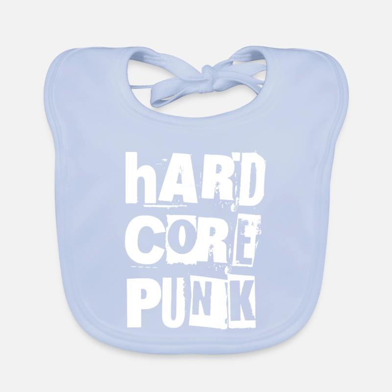 Hardcore Punk Distressed Typography Organic Baby Bibs