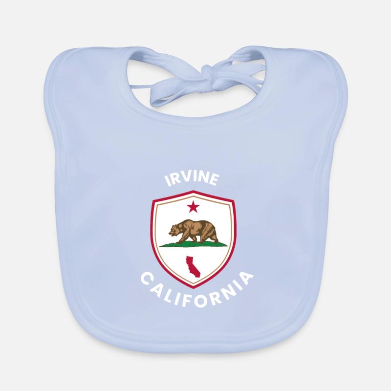 Irvine CA Bear Shield Emblem Organic Baby Bibs