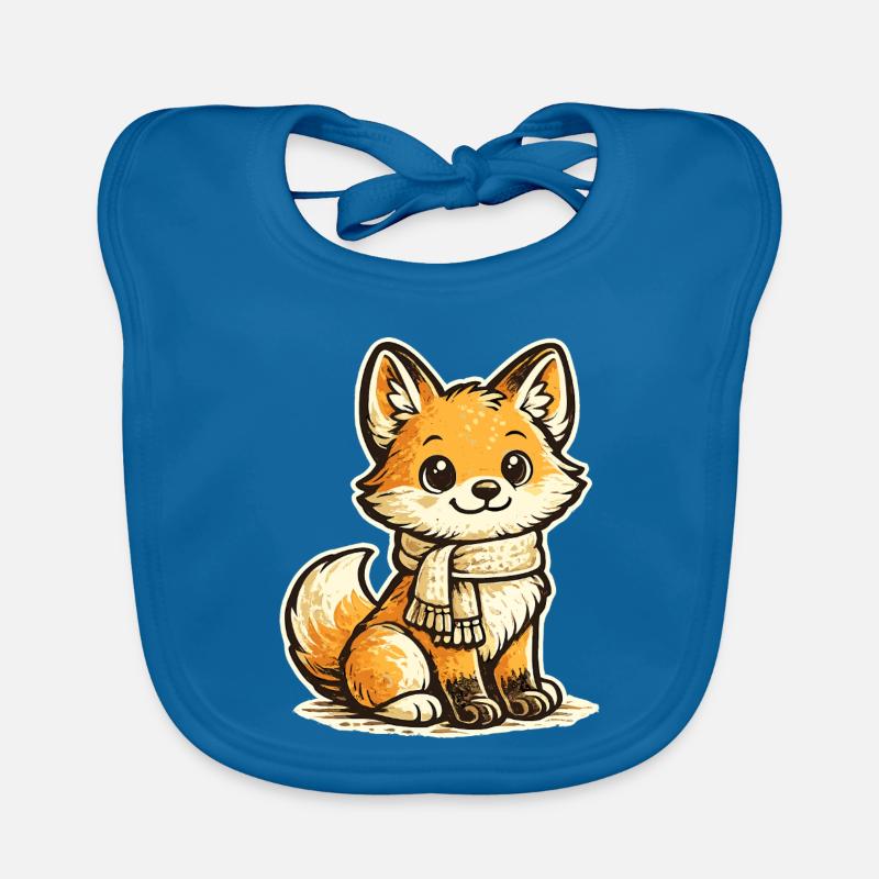 Warming fox with scarf Organic Baby Bibs
