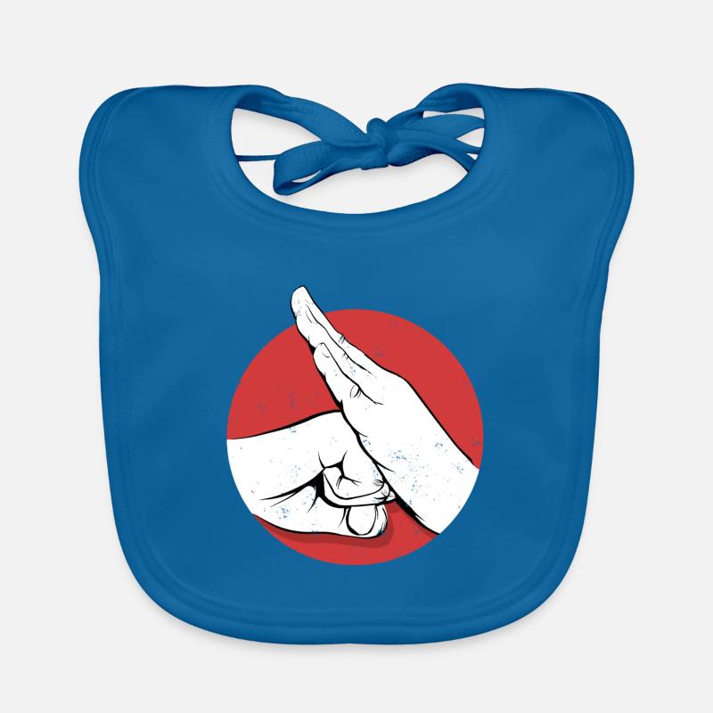 Kung-fu - Bavoir bio Bébé - bleu paon
