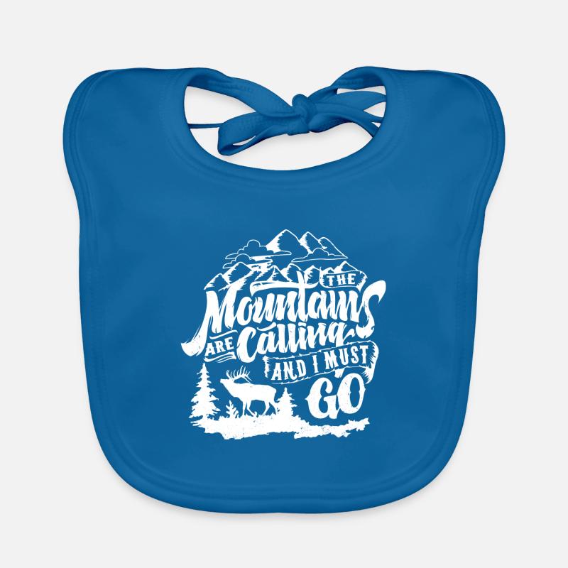The mountains calling and i must go - Baby Bio-Lätzchen - Pfauenblau